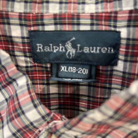Lauren Ralph Lauren Other - Ralph Lauren Boys XL (18-20)‎ Plaid Long Sleeve Button Down Holiday Christmas